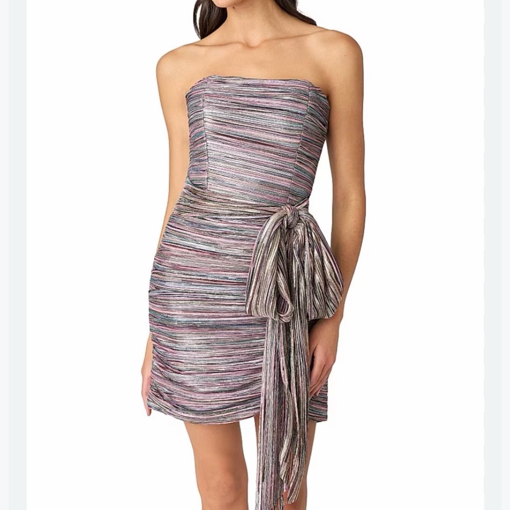 Shoshanna Midnight Women's Strapless Mini Dress Metallic Multi size‎ 10 NWT